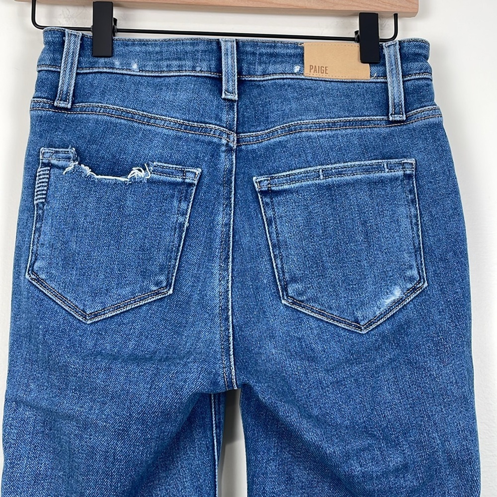 PAIGE Women’s Jeans 25 Cindy Straight Distressed Raw Hem Crop - Picture 5 of 8